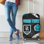 Personalized Power Football Luggage Cover Easter Egg Pattern Teal Monochrome Tribal Dot Style