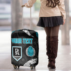 Personalized Power Football Luggage Cover Easter Egg Pattern Teal Monochrome Tribal Dot Style