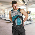 Personalized Power Football Men Tank Top Easter Egg Pattern Teal Monochrome Tribal Dot Style