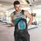 Personalized Power Football Men Tank Top Easter Egg Pattern Teal Monochrome Tribal Dot Style