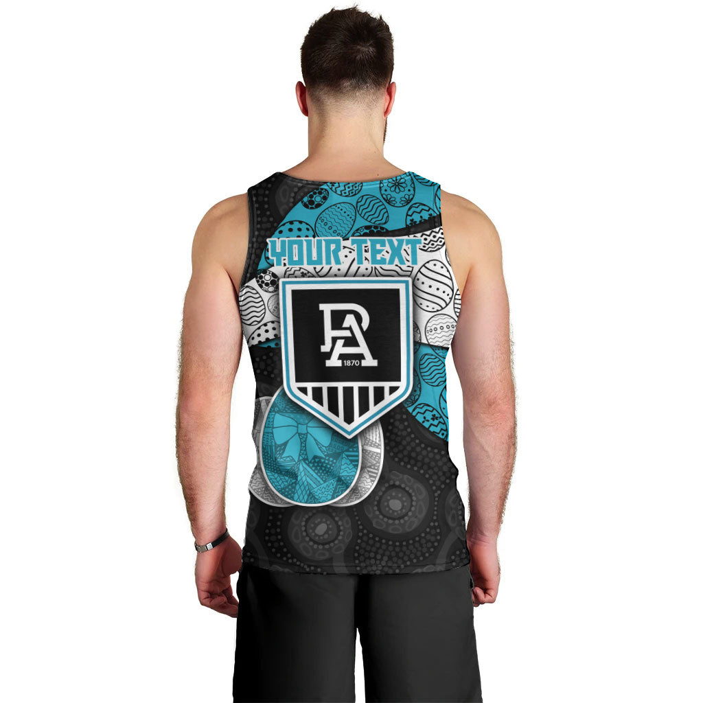 Personalized Power Football Men Tank Top Easter Egg Pattern Teal Monochrome Tribal Dot Style