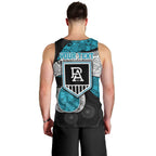 Personalized Power Football Men Tank Top Easter Egg Pattern Teal Monochrome Tribal Dot Style