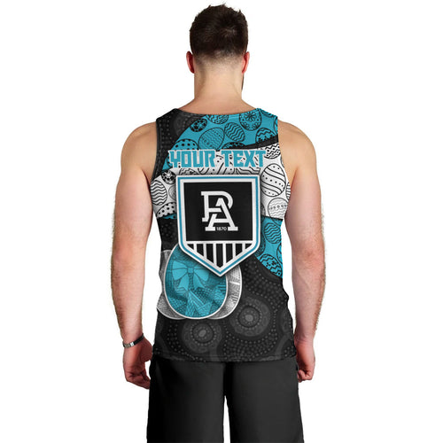 Personalized Power Football Men Tank Top Easter Egg Pattern Teal Monochrome Tribal Dot Style