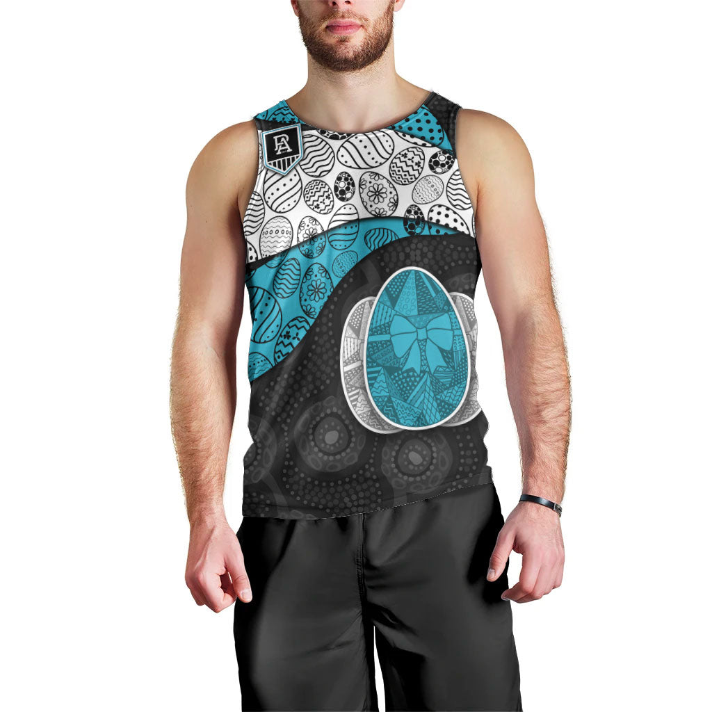 Personalized Power Football Men Tank Top Easter Egg Pattern Teal Monochrome Tribal Dot Style
