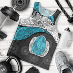 Personalized Power Football Men Tank Top Easter Egg Pattern Teal Monochrome Tribal Dot Style