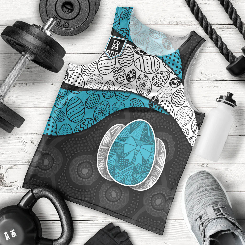 Personalized Power Football Men Tank Top Easter Egg Pattern Teal Monochrome Tribal Dot Style