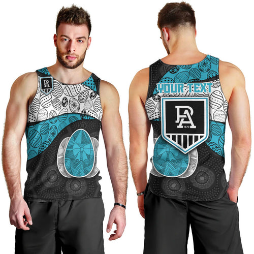 Personalized Power Football Men Tank Top Easter Egg Pattern Teal Monochrome Tribal Dot Style
