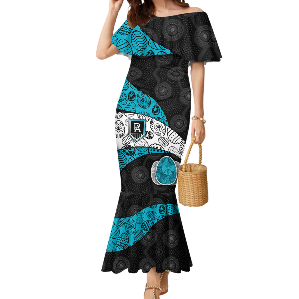 Personalized Power Football Mermaid Dress Easter Egg Pattern Teal Monochrome Tribal Dot Style