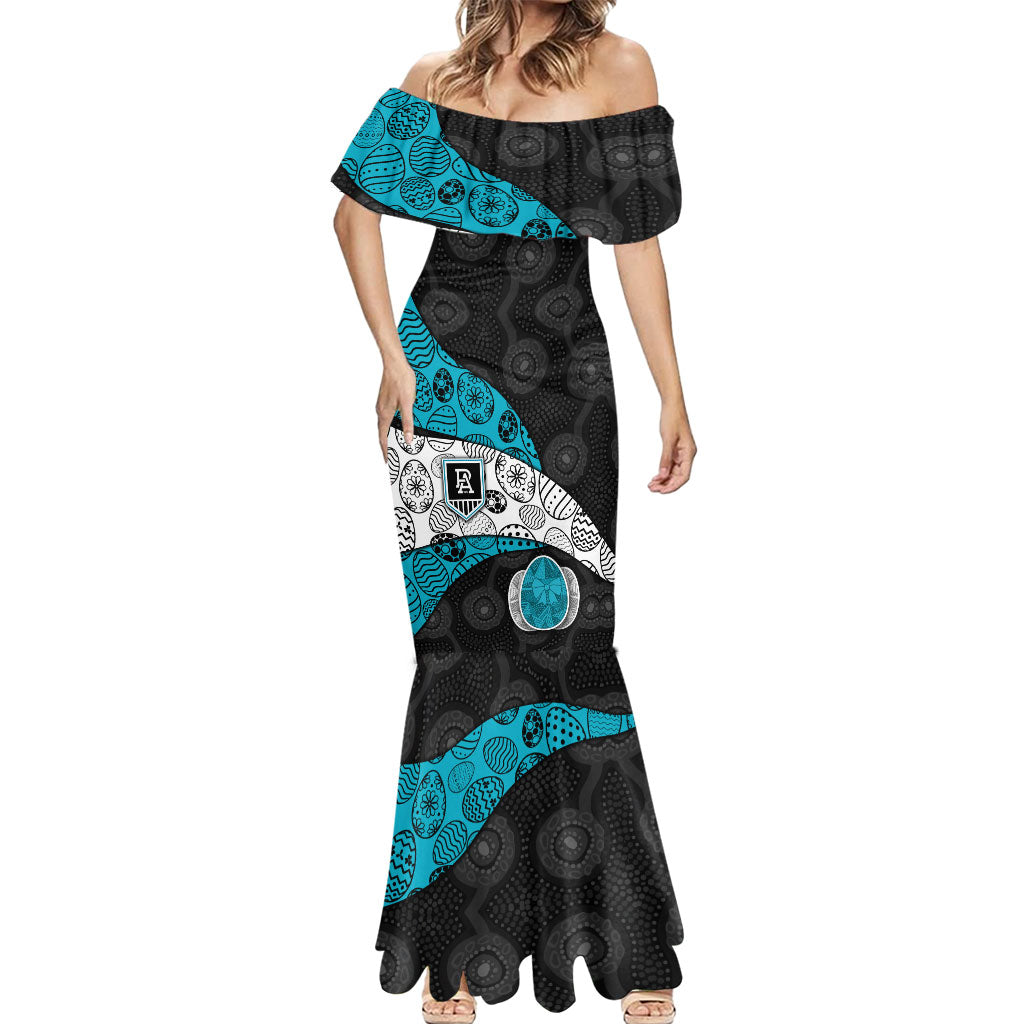 Personalized Power Football Mermaid Dress Easter Egg Pattern Teal Monochrome Tribal Dot Style