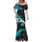 Personalized Power Football Mermaid Dress Easter Egg Pattern Teal Monochrome Tribal Dot Style
