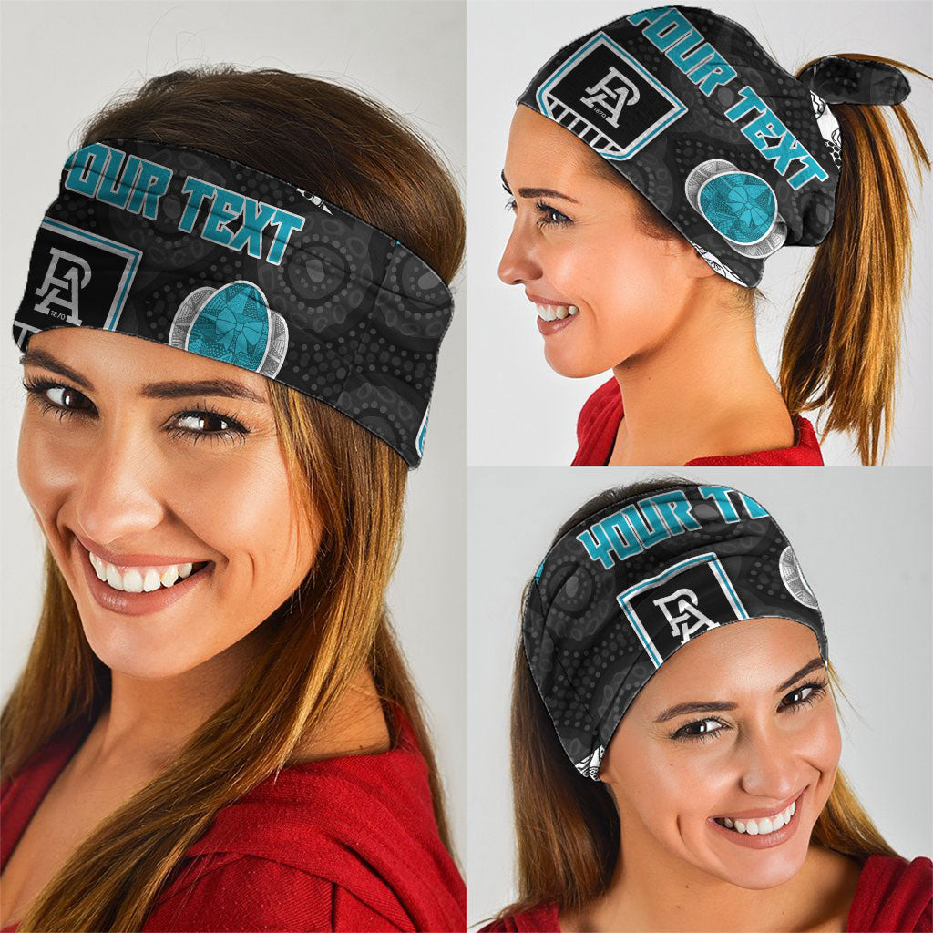 Personalized Power Football Neck Gaiter Easter Egg Pattern Teal Monochrome Tribal Dot Style