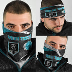 Personalized Power Football Neck Gaiter Easter Egg Pattern Teal Monochrome Tribal Dot Style
