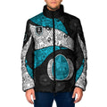 Personalized Power Football Padded Jacket Easter Egg Pattern Teal Monochrome Tribal Dot Style