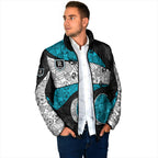 Personalized Power Football Padded Jacket Easter Egg Pattern Teal Monochrome Tribal Dot Style