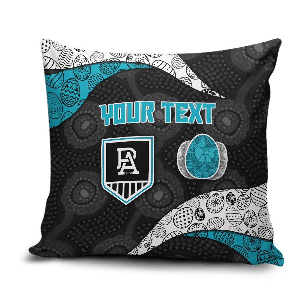 Personalized Power Football Pillow Cover Easter Egg Pattern Teal Monochrome Tribal Dot Style