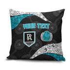 Personalized Power Football Pillow Cover Easter Egg Pattern Teal Monochrome Tribal Dot Style