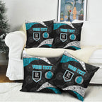 Personalized Power Football Pillow Cover Easter Egg Pattern Teal Monochrome Tribal Dot Style
