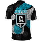 Personalized Power Football Polo Shirt Easter Egg Pattern Teal Monochrome Tribal Dot Style