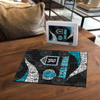 Personalized Power Football Puzzle Easter Egg Pattern Teal Monochrome Tribal Dot Style