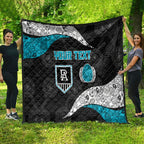 Personalized Power Football Quilt Easter Egg Pattern Teal Monochrome Tribal Dot Style
