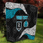 Personalized Power Football Quilt Easter Egg Pattern Teal Monochrome Tribal Dot Style