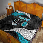 Personalized Power Football Quilt Easter Egg Pattern Teal Monochrome Tribal Dot Style