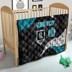 Personalized Power Football Quilt Easter Egg Pattern Teal Monochrome Tribal Dot Style