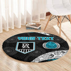 Personalized Power Football Round Carpet Easter Egg Pattern Teal Monochrome Tribal Dot Style