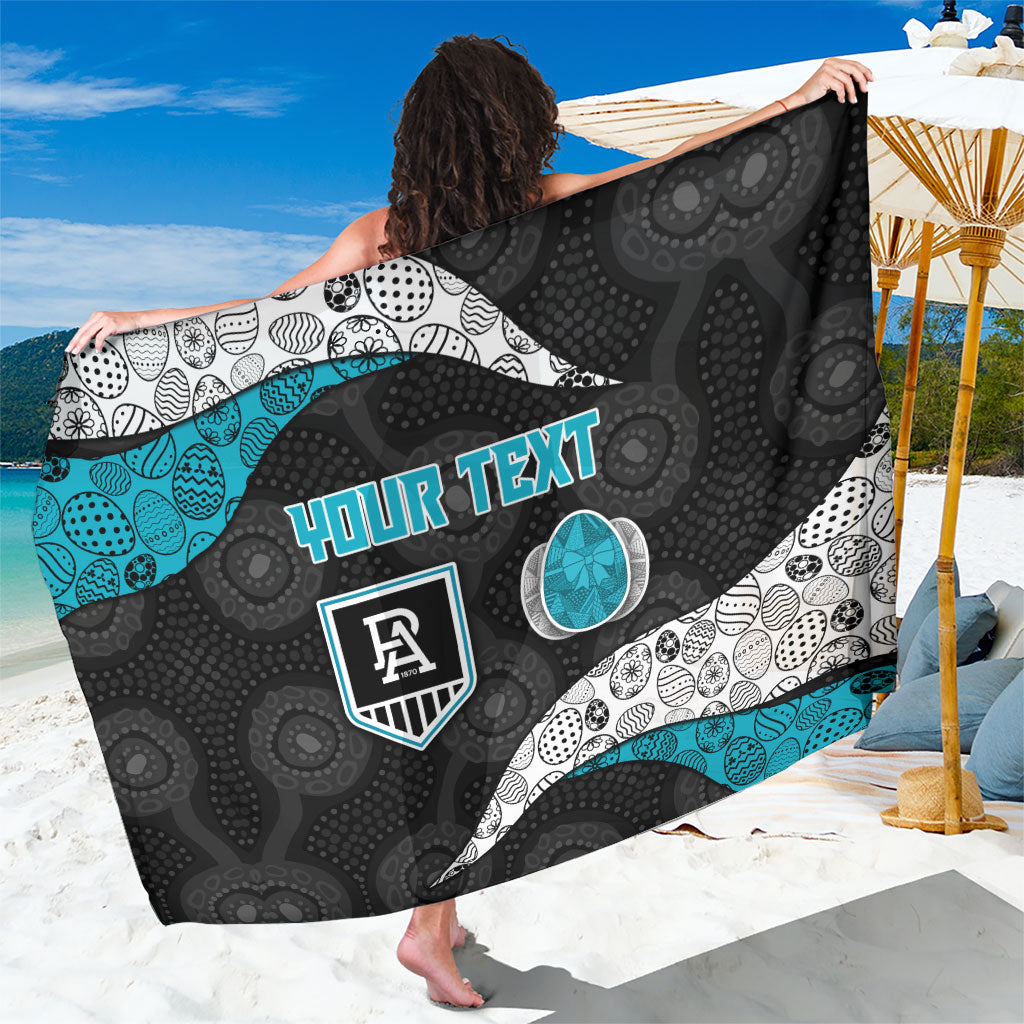 Personalized Power Football Sarong Easter Egg Pattern Teal Monochrome Tribal Dot Style