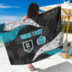 Personalized Power Football Sarong Easter Egg Pattern Teal Monochrome Tribal Dot Style