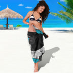 Personalized Power Football Sarong Easter Egg Pattern Teal Monochrome Tribal Dot Style