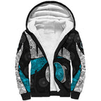 Personalized Power Football Sherpa Hoodie Easter Egg Pattern Teal Monochrome Tribal Dot Style