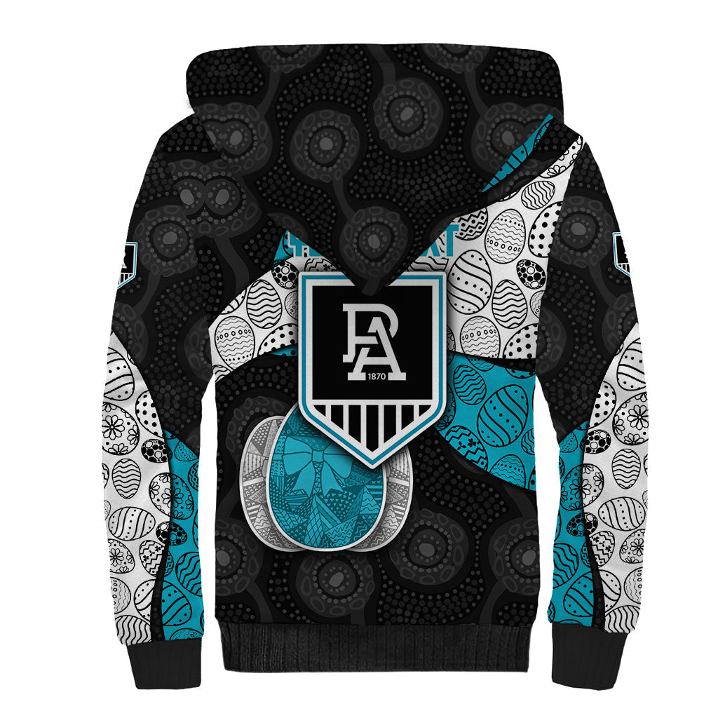 Personalized Power Football Sherpa Hoodie Easter Egg Pattern Teal Monochrome Tribal Dot Style