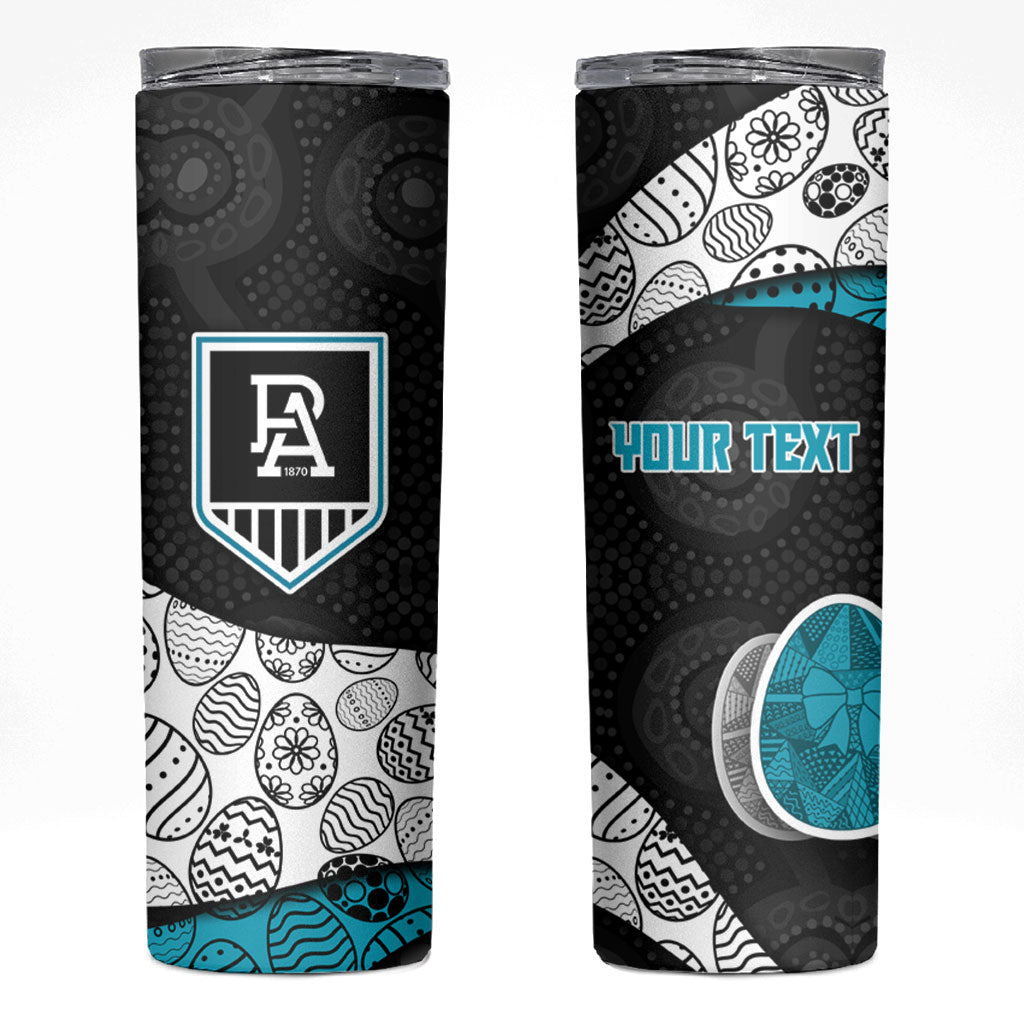 Personalized Power Football Skinny Tumbler Easter Egg Pattern Teal Monochrome Tribal Dot Style