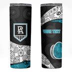 Personalized Power Football Skinny Tumbler Easter Egg Pattern Teal Monochrome Tribal Dot Style