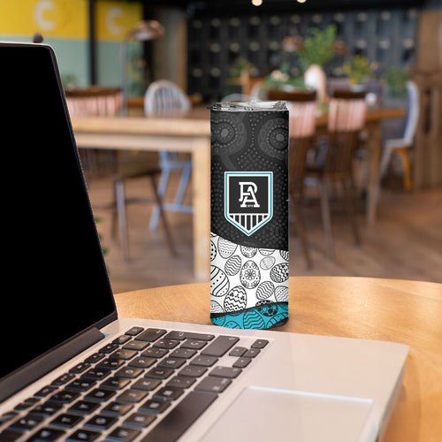 Personalized Power Football Skinny Tumbler Easter Egg Pattern Teal Monochrome Tribal Dot Style