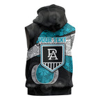 Personalized Power Football Sleeveless Hoodie Easter Egg Pattern Teal Monochrome Tribal Dot Style