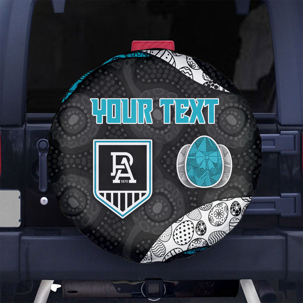 Personalized Power Football Spare Tire Cover Easter Egg Pattern Teal Monochrome Tribal Dot Style