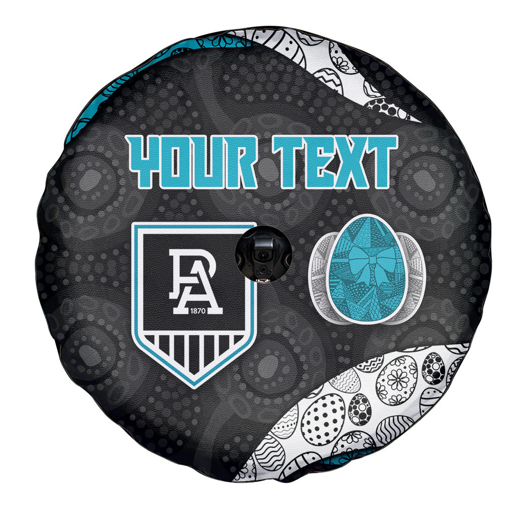 Personalized Power Football Spare Tire Cover Easter Egg Pattern Teal Monochrome Tribal Dot Style