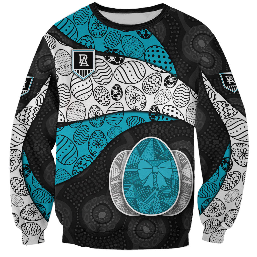 Personalized Power Football Sweatshirt Easter Egg Pattern Teal Monochrome Tribal Dot Style