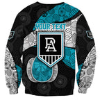 Personalized Power Football Sweatshirt Easter Egg Pattern Teal Monochrome Tribal Dot Style