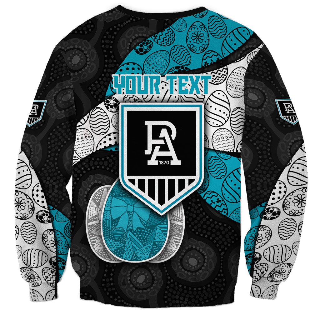 Personalized Power Football Sweatshirt Easter Egg Pattern Teal Monochrome Tribal Dot Style
