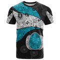 Personalized Power Football T Shirt Easter Egg Pattern Teal Monochrome Tribal Dot Style