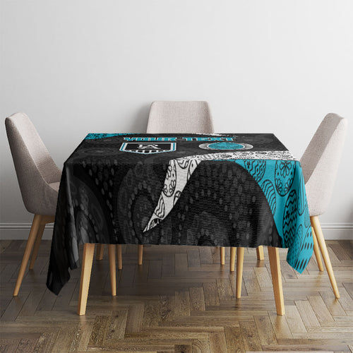 Personalized Power Football Tablecloth Easter Egg Pattern Teal Monochrome Tribal Dot Style