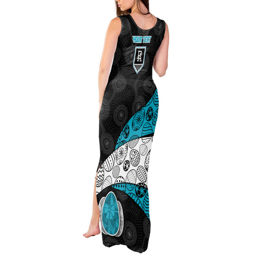 Personalized Power Football Tank Maxi Dress Easter Egg Pattern Teal Monochrome Tribal Dot Style