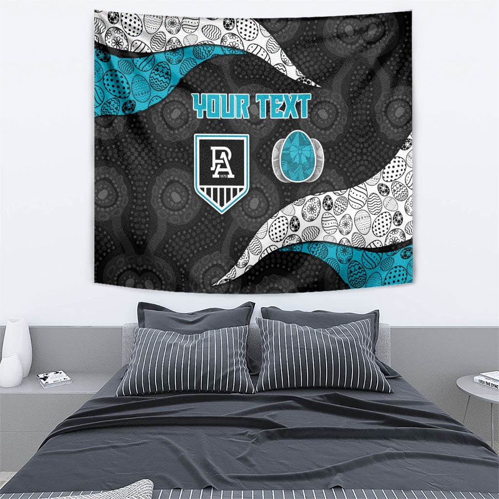 Personalized Power Football Tapestry Easter Egg Pattern Teal Monochrome Tribal Dot Style
