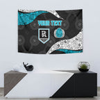 Personalized Power Football Tapestry Easter Egg Pattern Teal Monochrome Tribal Dot Style