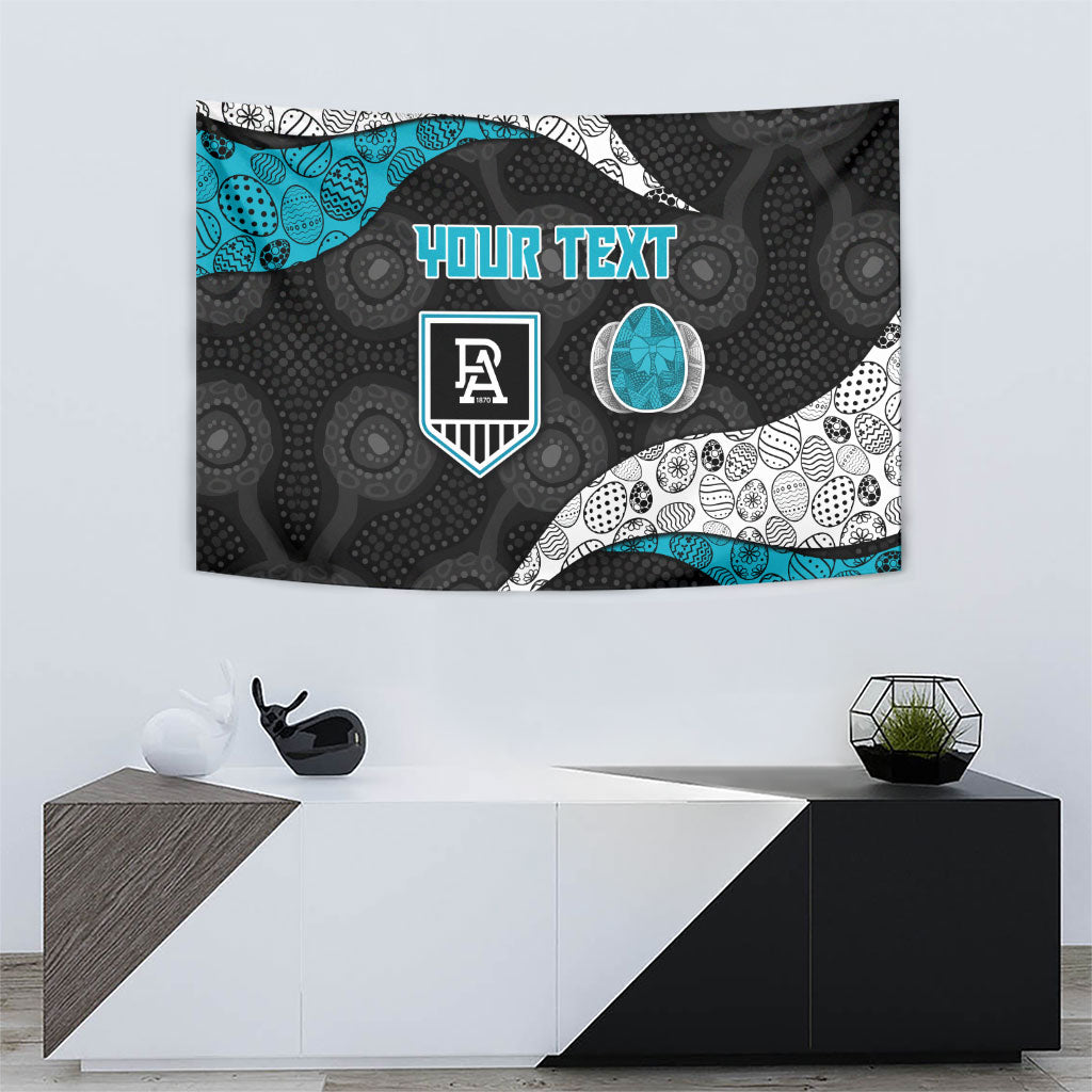 Personalized Power Football Tapestry Easter Egg Pattern Teal Monochrome Tribal Dot Style