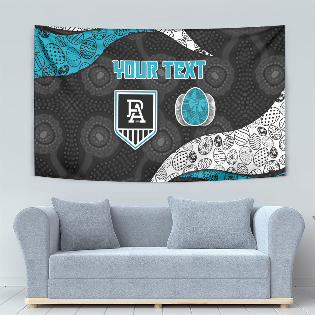 Personalized Power Football Tapestry Easter Egg Pattern Teal Monochrome Tribal Dot Style