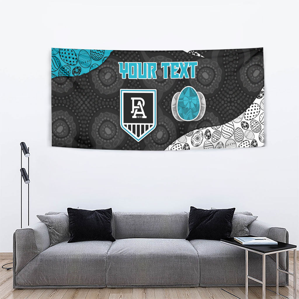 Personalized Power Football Tapestry Easter Egg Pattern Teal Monochrome Tribal Dot Style